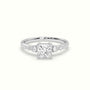 Princess Diamond Solitaire Side Stone Engagement Ring — White Gold