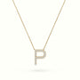 Initial "P" Diamond Necklace - 18k Gold — Yellow Gold