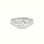 Round Cut Diamond Engagement Ring With Side Stones — White Gold