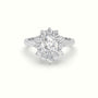 Oval Cut Diamond Halo Engagement Ring — White Gold