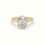 Oval Cut Diamond Bezel Set Engagement Ring — Yellow Gold