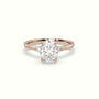 Oval Diamond Side Stone Engagement Ring — Rose Gold