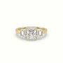 Radiant Diamond Trilogy Trapezium Engagement Ring — Yellow Gold