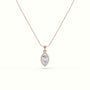 Marquise Cut Solitaire Halo Diamond Pendant — Rose Gold
