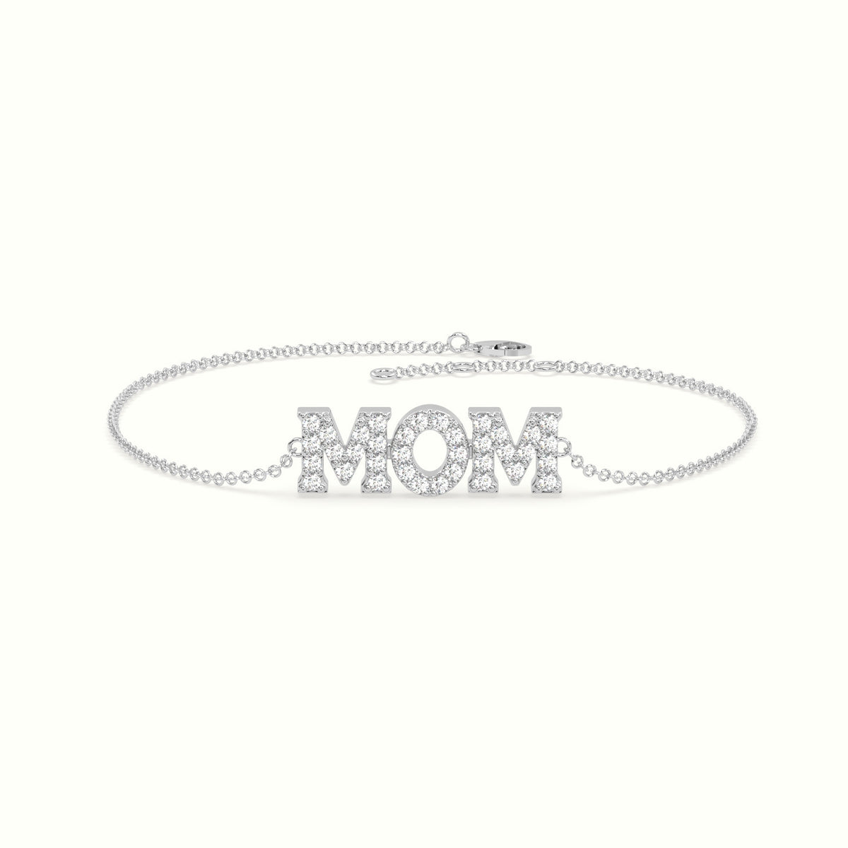 Diamond Mom Bracelet — White Gold