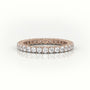 Round-Cut Diamond Scallop Setting Eternity Wedding Band — Rose Gold