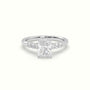 Radiant Cut Diamond Engagement Ring With Side Stones — White Gold