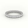 Princess Cut Scallop Set Eternity Wedding Band — White Gold