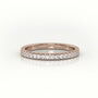 Round Cut Diamonds Scallop Setting Half Eternity Wedding Band — Rose Gold