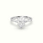 Pear Diamond Side Stone Engagement Ring — White Gold