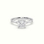 Cushion Diamond Side Stone Engagement Ring — White Gold