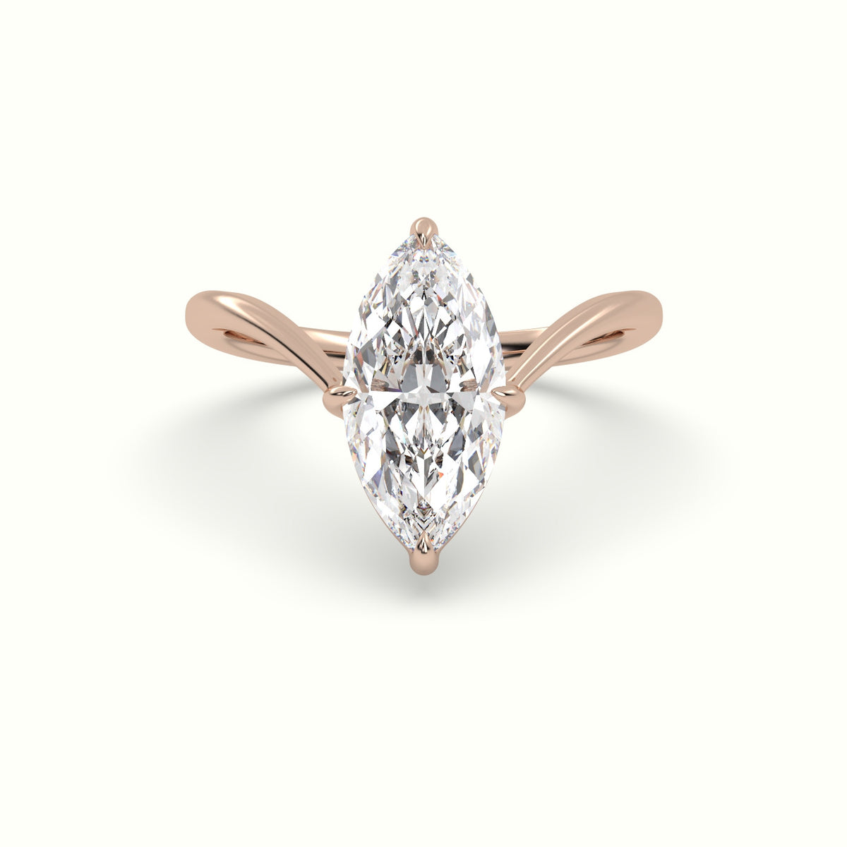 Marquise Solitaire Engagement Ring — Rose Gold
