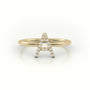 Round Cut Diamonds “A” Initials Monogram Alphabet Ring — Yellow Gold