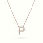 Initial "P" Diamond Necklace - 18k Gold — Rose Gold