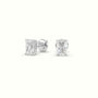 Radiant Cut Solitaire Lab-Grown Diamond Stud Earrings 18K White Gold
