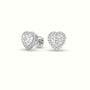 Heart Cut Solitaire Lab-Grown Diamond Halo Stud Earrings 18K White Gold