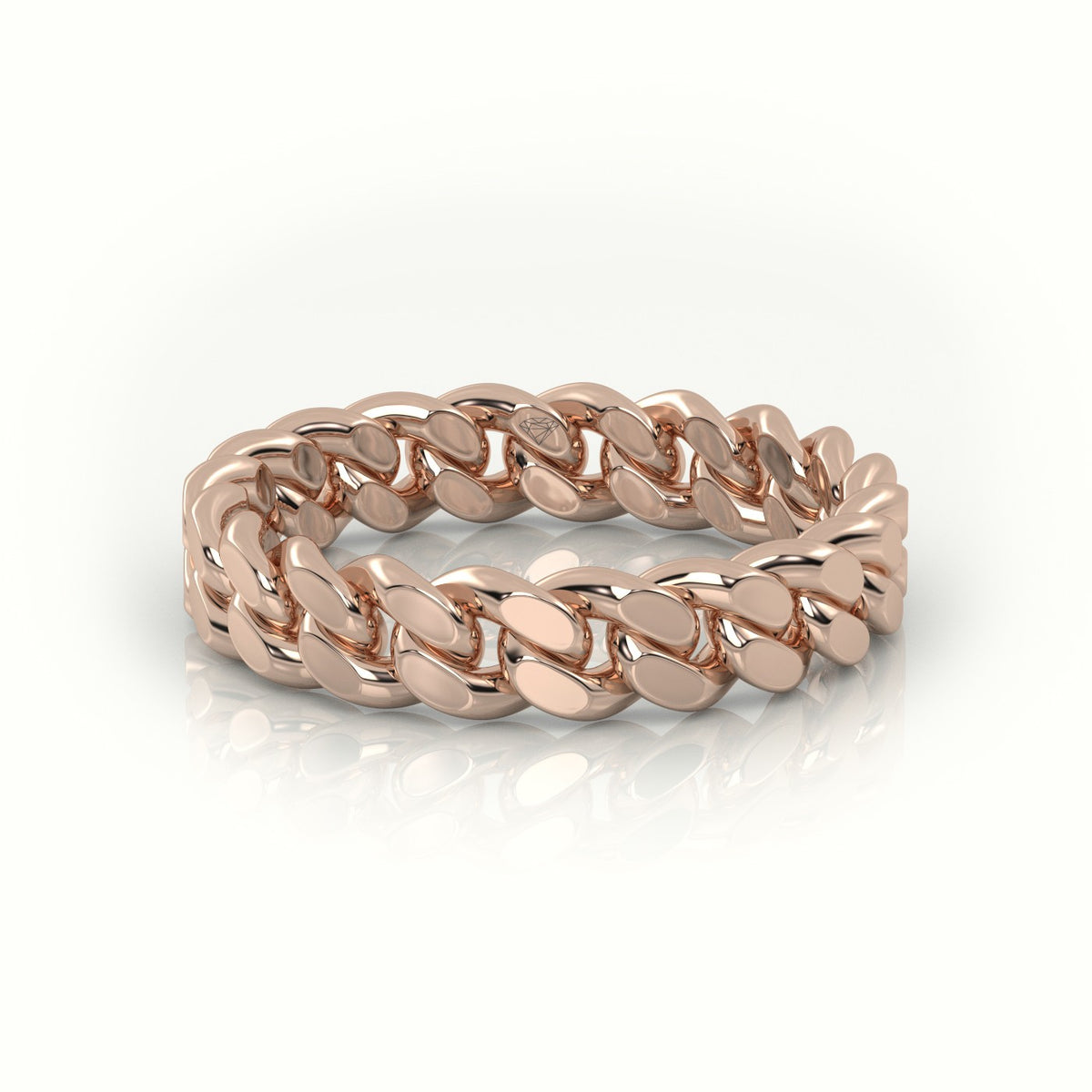 Cuban Plain Ring 5Mm — Rose Gold