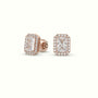 Radiant Cut Solitaire Lab-Grown Diamond Halo Stud Earrings 18K Rose Gold