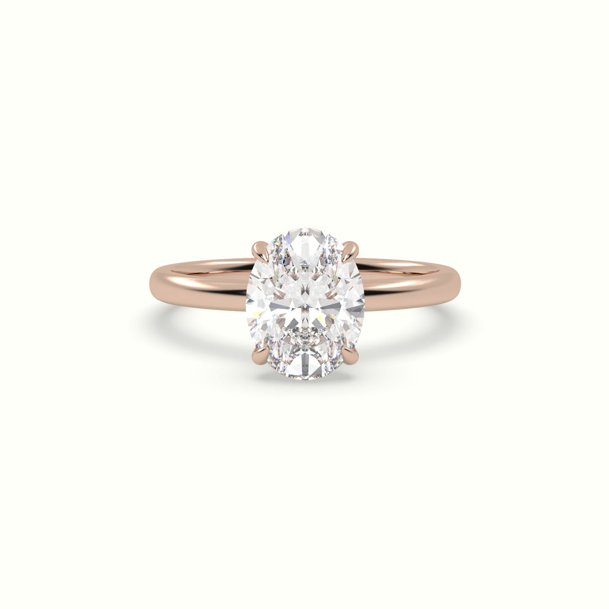 Oval Solitaire Engagement Ring — Rose Gold