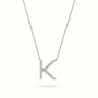 Initial "K" Diamond Necklace - 18k Gold — White Gold