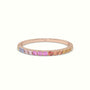 Rainbow Half Eternity Ring Natural Sapphires — Rose Gold