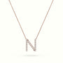Initial "N" Diamond Necklace - 18k Gold — Rose Gold
