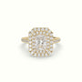 Radiant Cut Diamond Halo Engagement Ring — Yellow Gold