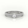 Round-Cut Diamond 4 Prong Channel Setting Engagement Ring — White Gold