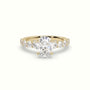 Oval Cut Diamond Engagement Ring With Side Stones — Yellow Gold