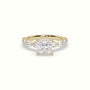 Princess Cut Diamond Engagement Ring With Side Stones — Yellow Gold