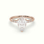 Pear Cut Diamond Pave Engagement Ring — Rose Gold