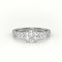 Round Diamond Pavé-Set Diamond Engagement Ring — White Gold