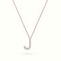 Initial "J" Diamond Necklace - 18k Gold — Rose Gold