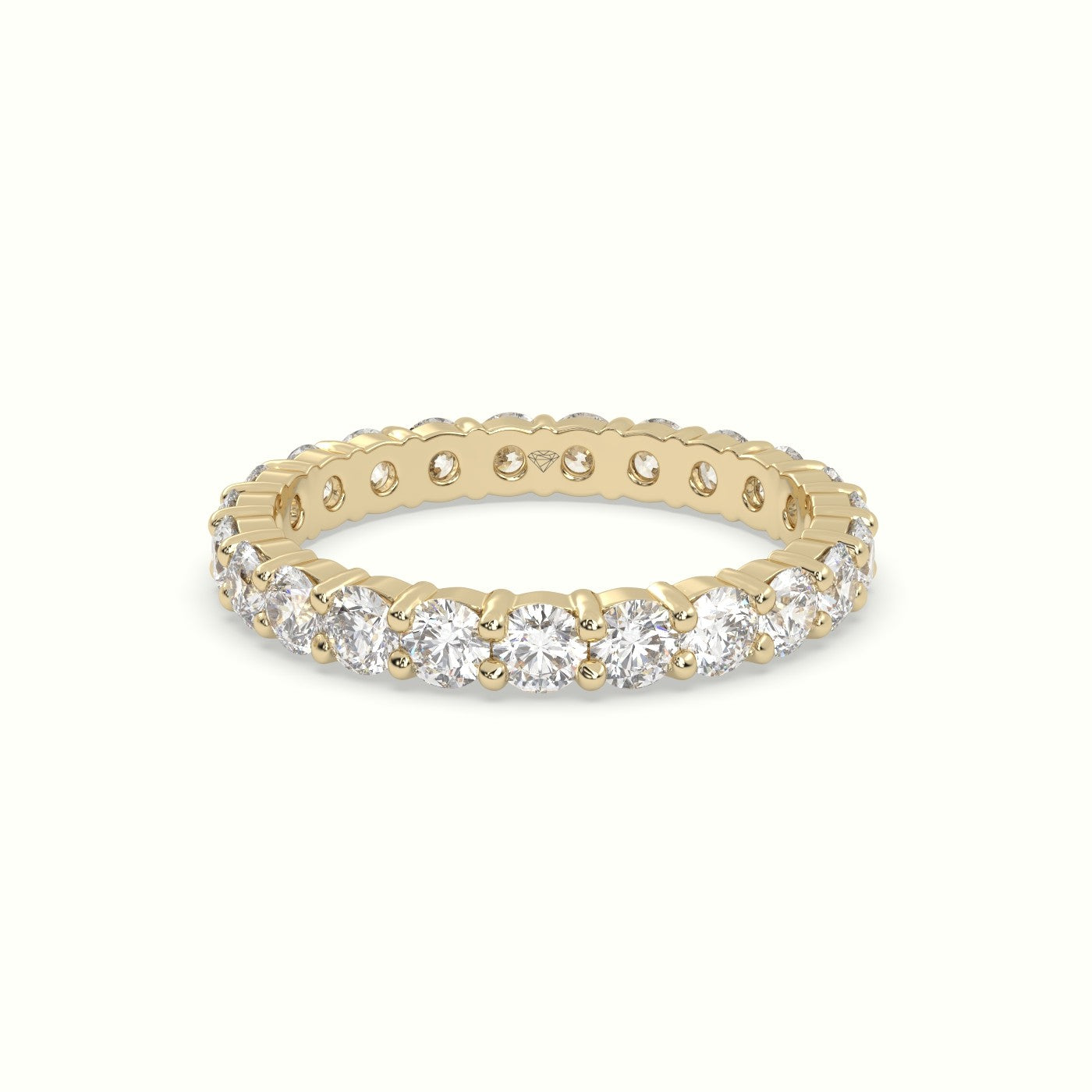 Refined Shared Prong Diamond Wedding Ring — Yellow Gold