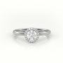 Round-Cut Diamond 4 Prongs Halo Setting Engagement Ring — White Gold