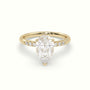 Pear Cut Diamond Pave Engagement Ring — Yellow Gold