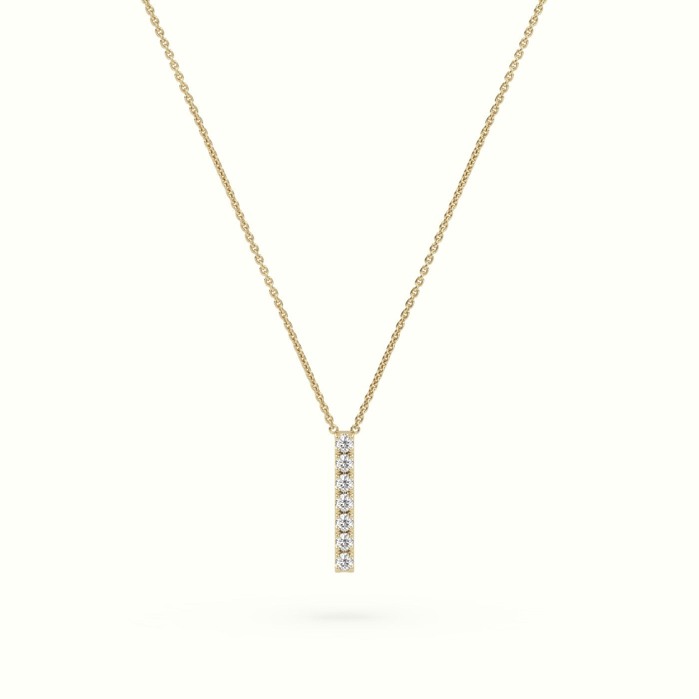 Initial "I" Diamond Necklace - 18k Gold — Yellow Gold