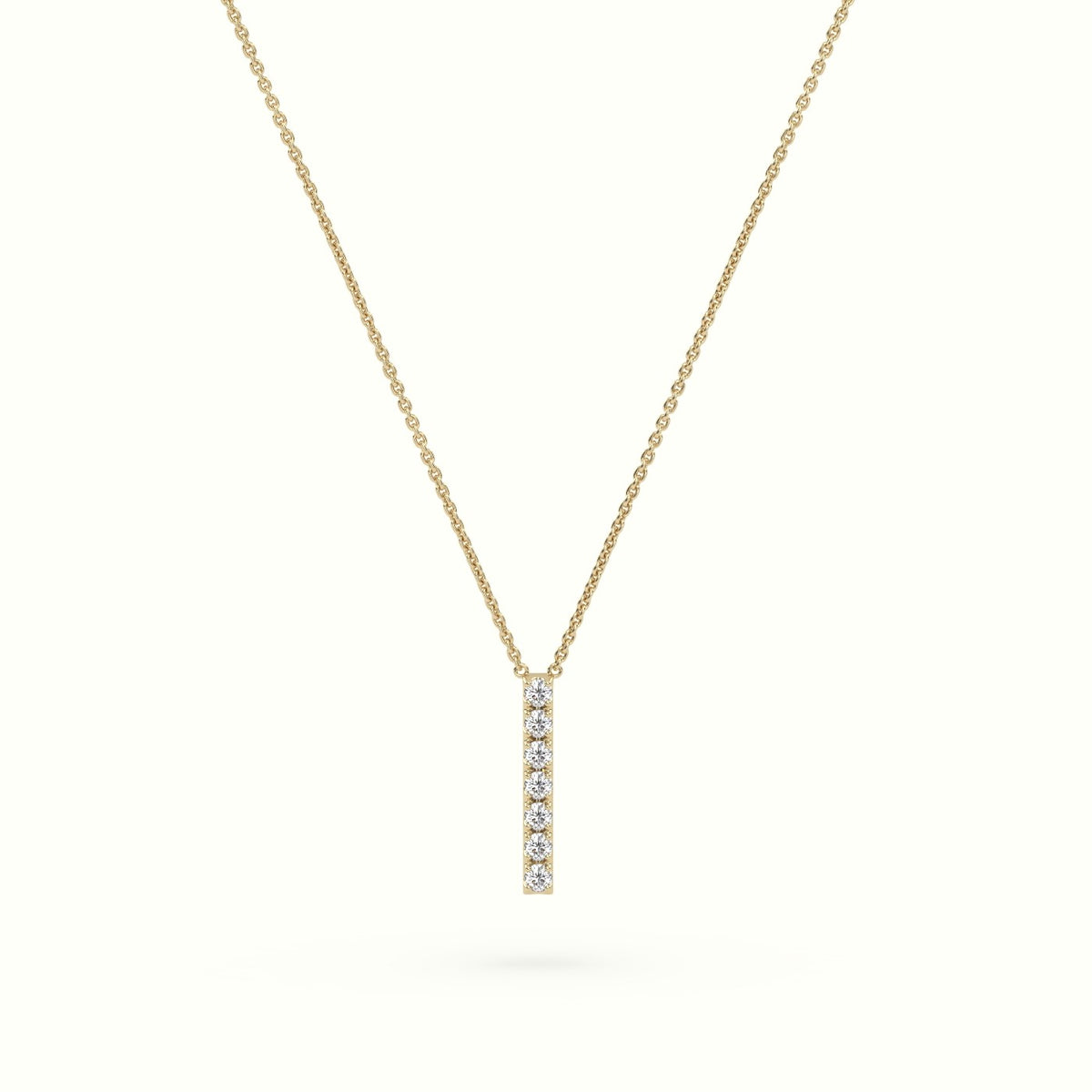 Initial "I" Diamond Necklace - 18k Gold — Yellow Gold