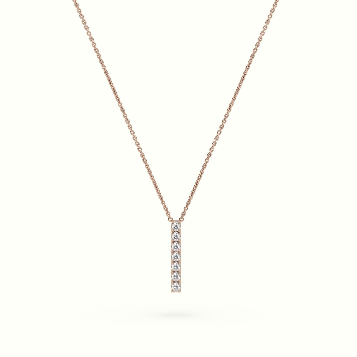 Initial "I" Diamond Necklace - 18k Gold — Rose Gold