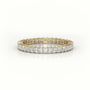 Princess Cut Diamond Bar Setting Eternity Wedding Band — Yellow Gold