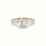 Emerald Cut Diamond Engagement Ring With Side Stones — Yellow Gold