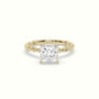 Princess Cut Diamond Solitaire Engagement Ring — Yellow Gold