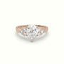 Pear Cut Diamond Side Stone Engagement Ring — Rose Gold
