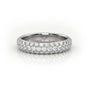 Round Cut 3 Row Pave Set Half Eternity Band — White Gold
