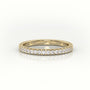 Round Cut Diamonds Scallop Setting Half Eternity Wedding Band — Yellow Gold