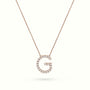Initial "G" Diamond Necklace - 18k Gold — Rose Gold