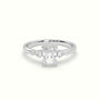 Radiant Diamond Solitaire Side Stone Engagement Ring — White Gold