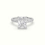 Radiant Cut Solitaire Pave Engagement Ring — White Gold