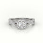Round Cut Diamond 4 Prongs Infinity Design Engagement Ring — White Gold