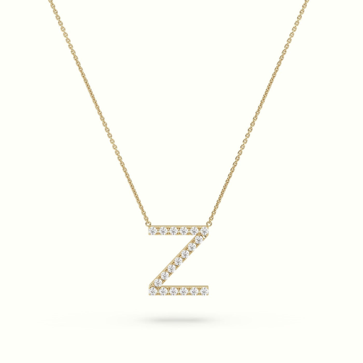 Initial "Z" Diamond Necklace - 18k Gold — Yellow Gold